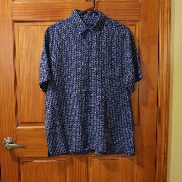 Toscano Men's LG Floral Print Short Sleeve Cotton Camp Shirt Resort Wear - Picture 2 of 8